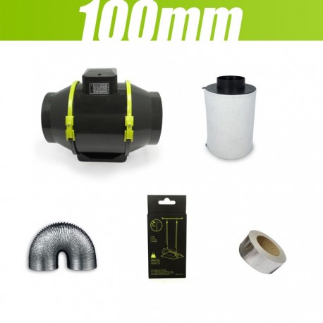 Pack extracteur tt 100 mm filtre à charbon