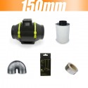 Pack extracteur TT MAX 520m3/h 150 mm avec filtre à charbon Proactiv
