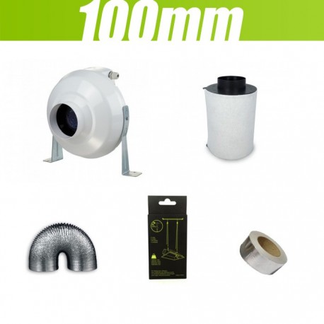 Pack extracteur tt 100 mm filtre à charbon