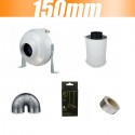 Pack extracteur VK Vents 460m3/ 150 mm avec filtre à charbon Proactiv